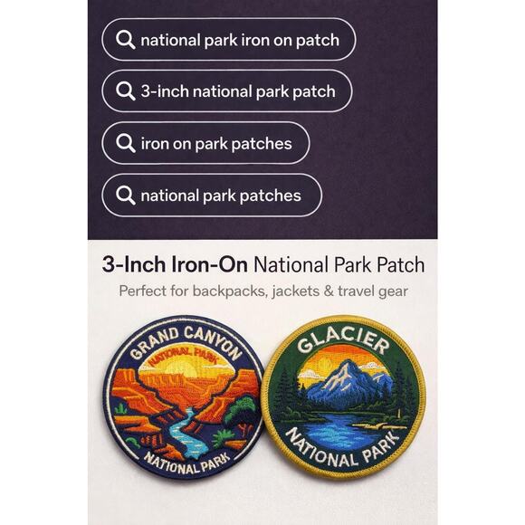 Glacier Bay National Park Patch 3 Inch Embroidered Iron On Travel Badge - Picture 3 of 4